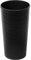 Tymar Pot de fleurs avec insert, pot de fleurs en plastique, grand pot de fleurs, forme ronde, aspect ciseau, intérieur et extérieur, jardin, balcon, terrasse, maison (noir haut, Ø 30 cm)