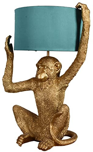 Tischlampe Gold Lampe Affe Tierlampe Monkey Leuchte ohne Leuchtmittel Affe Figur 54cm cw261 Palazzo Exklusiv