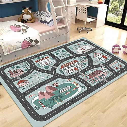 DJHWWD Alfombra Cocina Antideslizante Alfombras De Habitacion Pequeñas Alfombra Gris para Niños, Manta para Mesa De Centro, Sofá Casero, Sucia Y Fácil De Limpiar Alfombras Grandes Baratas 80X120cm