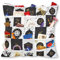 KAMACA Originelles Adventskalender Kissen mit 24 Taschen zum selber Befüllen Größe 40x40 cm tolle Geschenk - Idee zu Weihnachten weich und nachhaltig (Adventskalender Kissen Black/White)