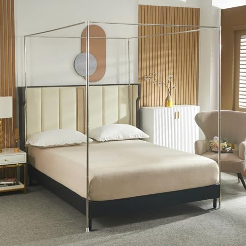 Beyeutao Betthimmel Rahmen 120 x 200 cm Edelstahl Mückennetz Rahmen Baldachin Rahmen Bed Canopy Frame Vier Poster Bettrahmen Betthimmel Rahmen Betthimmel Pole Schrauben Design.