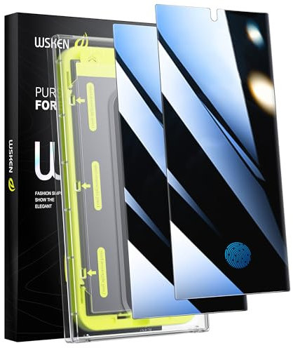 WSKEN für Samsung Galaxy S24 Ultra für Folie Sichtschutz - [25°Anti Spy][Auto Dust Elimination] Full Screen 9H Schutzfolie Privacy Displayschutz Folie,Anti Fingerabdruck,Bläschenfrei,2 Stück