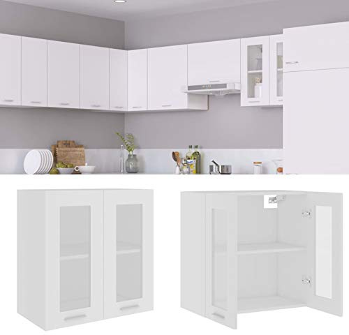Gecheer Armario de Pared Lyon Blanco - Almacenamiento Moderno para Cocina y salón, 60x31x60 cm Modelo YHSLYD-802521ESYJXRXZY