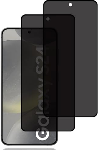 BCHKLAI Verre Trempé Anti-Espion pour Samsung Galaxy S24 5G [2 Pièces] | Compatible ID d'Empreinte Digitale, 9H Dureté, Anti-Rayures, Sans Bulles, Film en Verre Trempé pour Samsung Galaxy S24