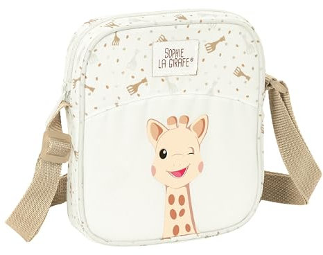 SOPHIE LA GIRAFE HONEY Kleine Umhängetasche für Kinder, ideal für Kinder von 5 bis 14 Jahren, bequem und vielseitig, Qualität und Widerstandsfähigkeit, 16 x 4 x 18 cm, Hellbeige, Hellbeige, Estándar,
