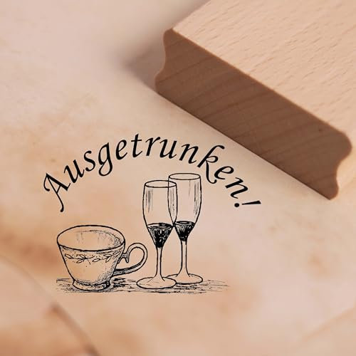 Motif Stamp Drunk Coffee Cup Glasses Coffee Cup Stamp Wooden Stamp Scrapbooking 38 x 28 mm