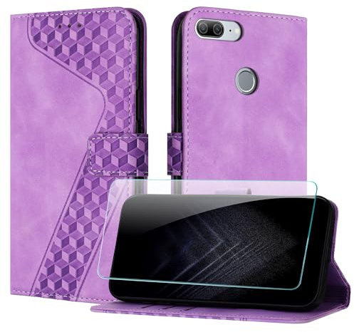 JayModCase Funda para Huawei Honor 9 Lite, PU Piel Flip Carcasa con [Honor 9 Lite Protector de Pantalla] Cierre magnético Soporte Plegable Tarjetas y Cartera (Púrpura)