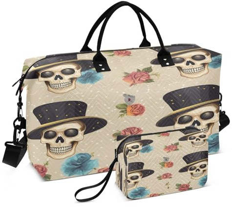 Skeleton Wear Hats Travel Duffle Bag Gym Yoga Carry on Bags for Men Women Weekender Bag, Skeleton Wear Mützen, Einheitsgröße, Reisetasche