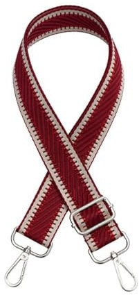 Whakano Verstellbarer Taschengurt,3.8cm Breiter Schultergurt Schulterriemen,Handtaschen Riemen Damen und Herrenm für DIY Zubehör Schultertaschen Umhängegurt Gurt,Weinrot,Silver Buckle