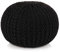 KLYEON Handgestrickter Pouf Baumwolle 50 x 35 cm Schwarz,
