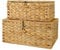 Wicker Storage Basket Woven Rattan Storage Box With Lids Seagrass Laundry Baskets Makeup Organizer For Bathroom, Living Room, Kitchen (L+XXL Water gourd rattan)