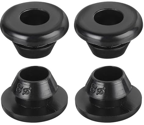 QUARKZMAN 20pcs Pasacables de Goma, Anillo de Ojal 8x6mm (Montaje Diámetro*ID) Tapones Goma Arandelas para Proteger Alambre, Enchufe Cortafuegos, Protección de Cables, Negro