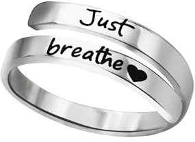 Verstellbare Ringe für Damen,Edelstahlringe für Damen,herzförmige Ringe, Anti Stress Spiralringe, personalisierte Ringe mit eingravierten Buchstaben,liebevolle Geschenkideen für Freundinnen und Frauen