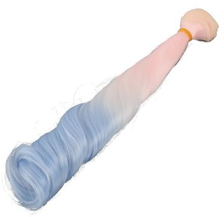Haarreihe für Puppen mit Kugelgelenk, Perücke für Puppen mit Kugelgelenk, Austauschbar, 30 Cm Hoch, Leicht zu Reinigen, Rosa-blauer Farbverlauf für Neugestaltung (#9-1)