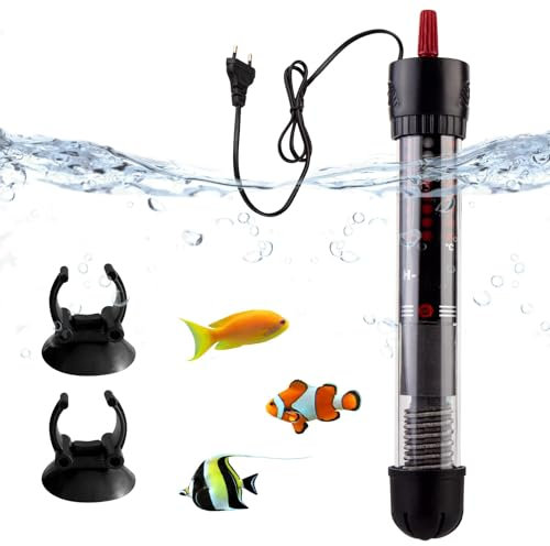 GOMETY Barra riscaldante da 100 W, per acquario, 50 L-80 l, scaldabagno regolabile, con termostato, per serbatoi di pesce e acquario (20-34 °C) (100 W)
