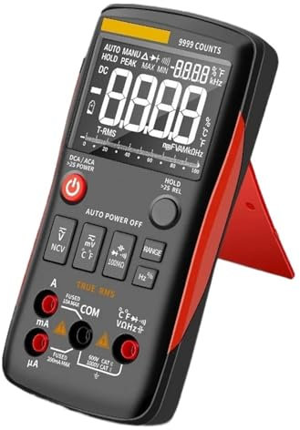 WESLNN Q1 Multimetro Digitale 9999 Tester Analogico Vero RMS Professionale Multimetro Fai da Te Condensatore Transistor NCV Tester LCR Meter(Q1 Orange PRO)
