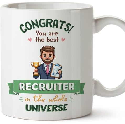 MUGFFINS Recruiter Man Mug - in English - Best in Universe Trophy - Funny Gift for Colleagues - Ceramic 11oz Mug