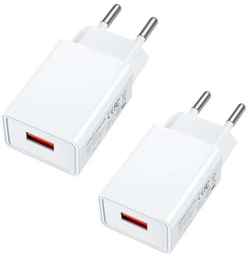 2 Pack Cabeza Cargador, Adaptador de Enchufe de Carga USB 5V/2A Compatible con iPhone 16/15/14/13/12/11, Samsung Galaxy 24/23/22/21/20, iPad Pro, tabletas, LG, HTC, Lector electrónico, Consola Juegos