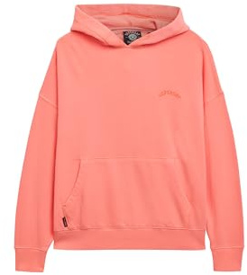 Superdry Damen Essential Hoodie mit Logo Feuriges Korallrot 42