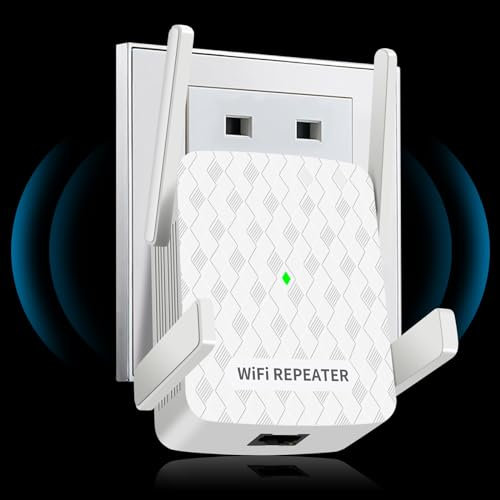 CINAMON Ripetitore WiFi, 2025 Nuova Ripetitore WiFi Potente per Casa, Amplificatore WiFi 2.4GHz 300Mbit/s Supporto WPS, Porta LAN, WiFi Extender Potente Compatibile con Modem Router WiFi