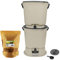 Moutta | Bokashi Organko Essential Creme (15,3L) | Set aus 2 Eimern für organischen Kompost mit Verdichter + 1kg EM-1 Fermentationsaktivator.