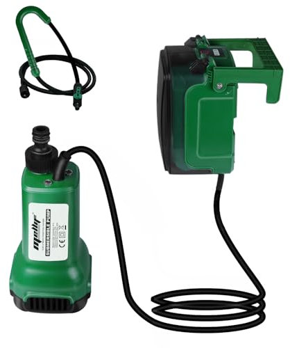 Witlight akku Tauchpumpe für Makita Akku 18V, Fördermenge 1800 Liter/h, max. Förderhöhe 4 m, 1,75 bar, inkl. Wasserrohr für Bewässerung (Ohne Akku)