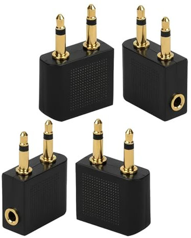 XIELBIS 4-Pack Airplane Headphone Adaptor, Plane Headphone Adapters | 3.5mm Male to 3.5mm Female, Airplane Adapter