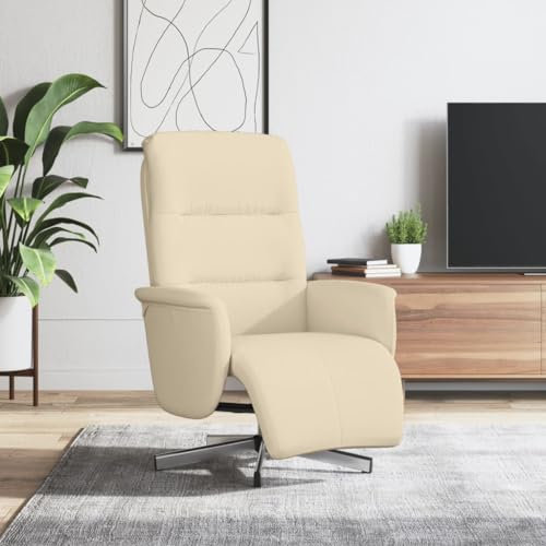 Woonisher Fauteuil inclinable avec Repose-Pied crème Tissu mobilier de Jardin extérieur