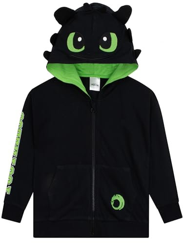 How To Train Your Dragon Boys Hoodie, Toothless Kids Hoodie, Dragon Hooded Sweatshirt, Black 5-6 Years