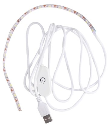 NUOBESTY Tira Led White Con Usb 6500K Tira Adhesiva Para Máquina De Coser Con Interruptor Táctil Autoadhesiva Para Iluminación En Hogar Y Trabajo 11.81X0.39X0.19 in