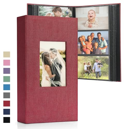 DazSpirit Großes Fotoalbum Einsteckalbum für 300 Fotos (10x15 cm) | Leinenbindung, Personalisierbar, Ideal für Familie, Hochzeiten, Reisen & Baby-Erinnerungen, Fotobuch zum Einstecken