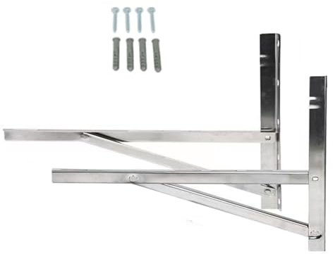Fensterhalterung Klimaanlage, Hochleistungs-Klimaanlagen-Fensterhalterung aus Edelstahl 304, Tragkraft 300 Kg, für Außenklimaanlage/Wärmepumpeneinheit(80x50x60cm/31x20x24in)