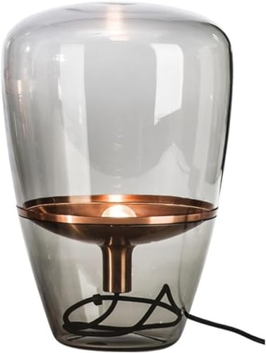 Nachttischlampe - Art Deco Beistelltischlampe, Moderne Tischlampe Für Schlafzimmer Wohnzimmer Lesen, E27 Glühbirne, Für Schlafzimmer, Wohnzimmer, Büro Arbeitszimmer, Smoke Grey