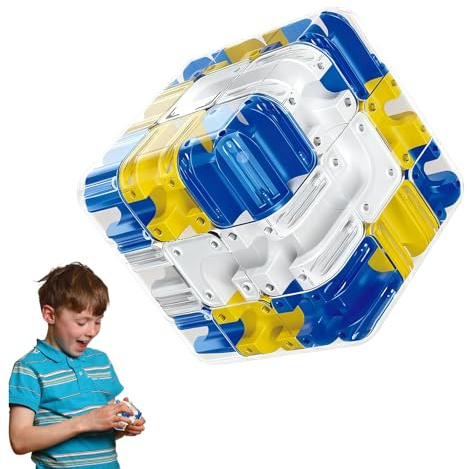 3D Labyrinth Kugel Komplexes Puzzle Mit Rollenden Kugeln, Großer Labyrinth 3D Puzzle Würfel, Zauberwürfel Spielzeug Interaktives, praktisches Gehirntrainingsspielzeug zum Stressabbau (8.5CM)