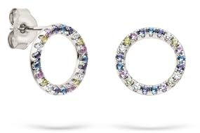 s.Oliver Damen Schmuck – Halsketten und Ohrstecker aus 925er Silber mit Regenbogenstein-Details – Klassisch, Zeitlos & Schön – Perfekte Geschenkidee