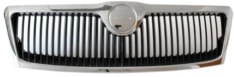 M MODECAR Kühlergrill für Skoda Octavia II (1Z) 2004–2008 – Frontgrill mit Chrom-Rahmen & schwarzem Gitter – Ersatzteil, ohne Emblem, Neu