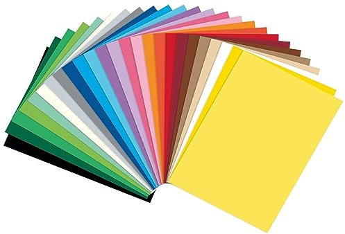 folia 614/250 09 - Fotokarton Mix, DIN A4, 300 g/qm², 250 Blatt, sortiert in 25 Farben, zum Basteln und kreativen Gestalten von Karten, Fensterbildern und für Scrapbooking