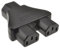 IEC Divisor Clavija Y Adaptador Bloquear - Enchufe a 2 x Clavijas 10a