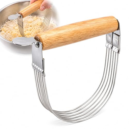 Mrs. Anderson's Baking 43619 Pastry Cutter and Dough Blender, Stainless Steel with Wood Handle