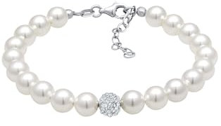 Elli Armband Damen Synthetische Perlen in 925 Sterling Silber