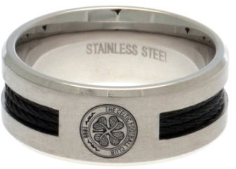 Celtic F.C. Schwarz Inlay Ring klein, offizieller Fanartikel