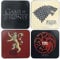 Game of Thrones Untersetzer-Set, offizielles Getränkezubehör, Melamin-Bezug mit Korkboden, Mehrfarbig, 10 x 10 cm