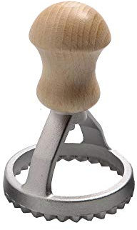 Eppicotispai Ravioli-Stempel aus Aluminium, rund, mit Buchenholzgriff, 7,6 cm