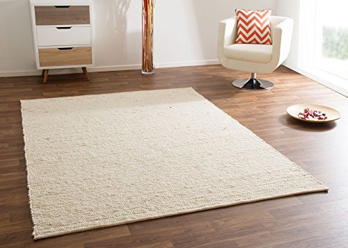 Steffensmeier Handwebteppich Gabun 100% Schurwolle Wohnzimmer im Scandi Style, Natur, Größe 130x190 cm