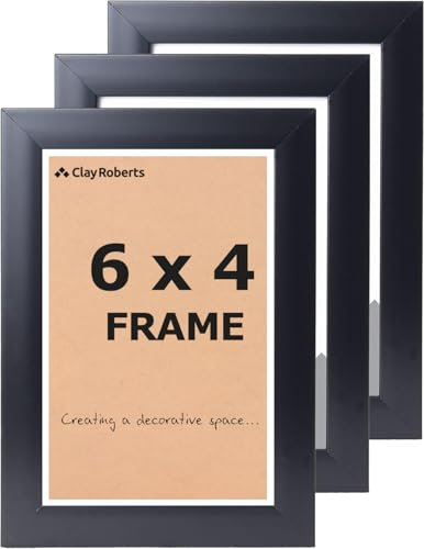 Picture Frame 6 x 4, Black, Pack of 3, Freestanding and Wall Mountable, 10 x 15 cm, 6x4 Picture Frames, Black 6x4 Photo Frames, 4x6 Photo Collage Gallery Display