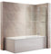 Elegant Duschwand für badewanne 120x140cm (BxH) mit Handtuchhalter + Eckregal,Duschwand Badewannenaufsatz, Duschtrennwand (120x140(BxH) cm, Klarglas)