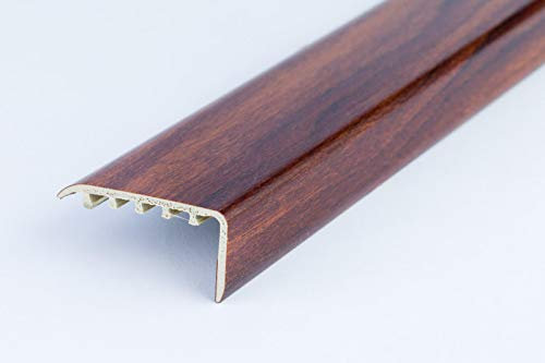 UPVC Stair Nosing 45x22 for Wooden Laminate Stairs edge protection KP-4522 TMW Profiles (Walnut)