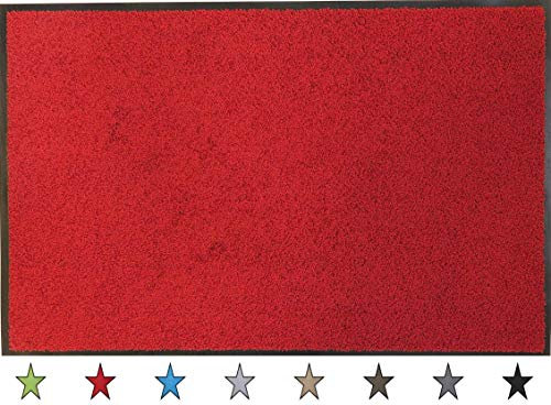 oKu-Tex Fußmatte | Schmutzfangmatte | Eco-Clean| Rot | Recycling-Gummi | für innen | Eingangsbereich / Haustür / Treppenhaus / Flur | rutschfest | 40x60 cm