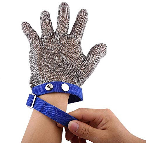 SEAFRONT 1 Stücke Schnittfeste, 304 Edelstahl Mesh Messer 5 Stufe Schutz Schnittschutzhandschuhe, Kettenhandschuhe für Küche Metzger Fleisch Prozess Arbeitshandschuhe