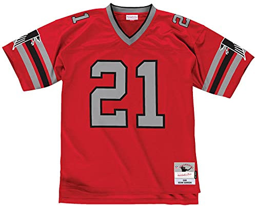 Mitchell & Ness Deion Sanders #21 Atlanta Falcons Legacy Throwback NFL Trikot Rot, S